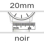 Bracelet montre 20mm noir