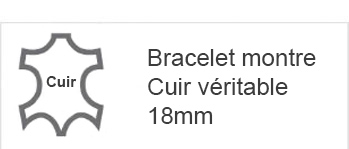 Bracelet montre cuir 18mm