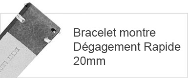 Bracelet montre degagement rapide 20mm