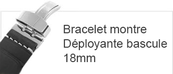 Bracelet montre 18mm avec déployante bascule
