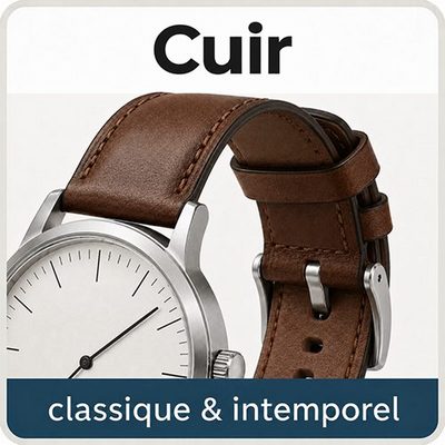 Bracelet montre cuir