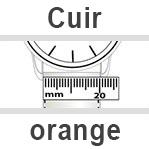 Bracelet montre cuir orange