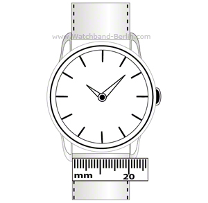 Bracelet de montre Mesurer la largeur de la barrette sur la montre