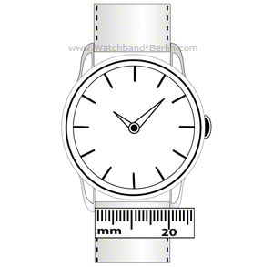 Bracelet de montre Mesurer la largeur de la barrette sur la montre Bracelet de montre Mesurer la largeur de la barrette sur la montre