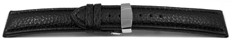 Boucle déployante II - cuir de veau grainé - noir/couture noir
