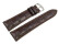 Bracelet de montre en cuir de veau, grain croco - fait main - marron foncé - mat 17 mm Acier