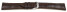 Bracelet de montre en cuir de veau, grain croco - fait main - marron foncé - mat 23 mm Acier