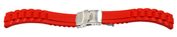 Bracelet montre - silicone - Modèle Vague - rouge 16mm