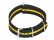 Bracelet de montre NATO-en nylon-résistant-rayé - noir / jaune