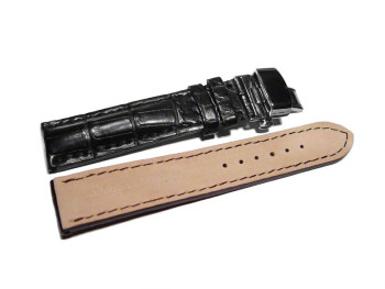 Bracelet montre - Alligator de Louisiane - fait main-noir