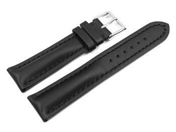 Bracelet de montre - cuir noir - imperméabilisé - remb. épais 22mm Acier