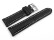 Bracelet de montre - rembourrage épais - lisse - noir - surpiqué 18mm Acier