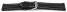 Bracelet de montre - rembourrage épais - lisse - noir - surpiqué 20mm Acier