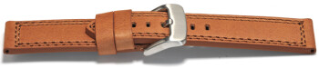 Bracelet montre - cuir - camel - 2 coutures ton sur ton 20mm 22mm 24mm