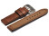 Bracelet montre - cuir - marron foncé - 2 coutures ton sur ton 20mm 22mm 24mm