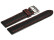 Bracelet montre - noir - cuir - surpique rouge - 22mm Acier