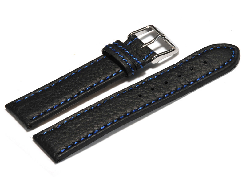 Bracelet De Montre En Cuir Carbone Noir - Largeurs 18,20,22,24 Mm - Neuf Avec étiquettes - Marque Watchband Berlin
