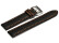Bracelet montre - noir - cuir - surpique orange - 18,20,22,24 mm