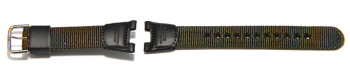 Bracelet de montre Casio p. SGW-100B, textile, vert / cuir, noir