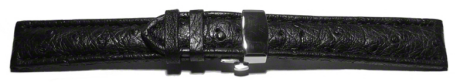 Boucle dployante papillon - autruche vritable - noir