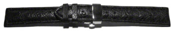 Boucle dployante papillon - autruche vritable - noir