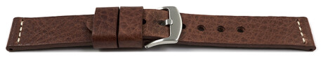 Bracelet de montre haut de gamme - cuir de veau - marron foncé 22mm