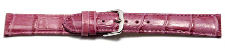 Bracelet de montre - cuir de veau, grain croco - couleur framboise