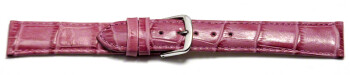 Bracelet de montre - cuir de veau, grain croco - couleur framboise