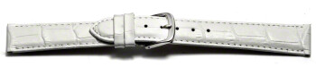 Bracelet de montre - cuir de veau, grain croco - blanc 12mm Dorée