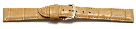Bracelet de montre - cuir de veau, grain croco - sable 8mm Acier