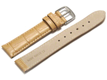 Bracelet de montre - cuir de veau, grain croco - sable 14mm Acier