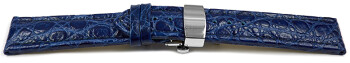 Boucle dployante papillon - cuir de veau - African - bleu