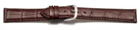 Bracelet de montre - cuir de veau, grain croco - bordeaux 8mm Acier