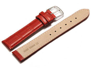 Bracelet de montre - cuir de veau, grain croco - rouge