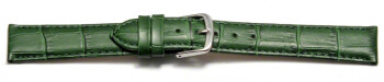 Bracelet de montre - cuir de veau, grain croco - vert 8mm Acier