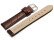 Bracelet de montre - cuir de veau, grain croco - brun foncé 8mm Acier
