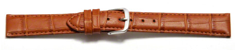 Bracelet de montre - cuir de veau, grain croco - brun clair