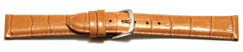 Bracelet de montre - cuir de veau, grain croco - orange 12mm Acier