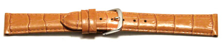 Bracelet de montre - cuir de veau, grain croco - orange 22mm Dorée