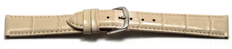 Bracelet de montre - cuir de veau, grain croco - creme