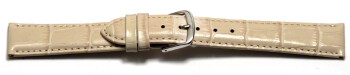 Bracelet de montre - cuir de veau, grain croco - creme 20mm Acier
