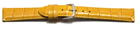 Bracelet de montre - cuir de veau, grain croco - jaune