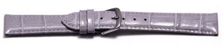 Bracelet de montre - cuir de veau, grain croco - lilas 12mm Acier