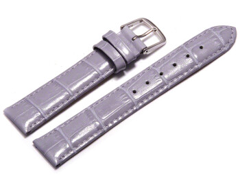 Bracelet de montre - cuir de veau, grain croco - lilas 18mm Acier