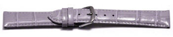Bracelet de montre - cuir de veau, grain croco - lilas 22mm Dorée