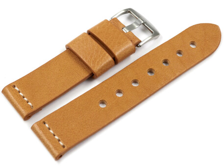 Bracelet de montre haut de gamme - cuir de veau - marron clair - naturel XL