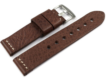 Bracelet de montre haut de gamme - cuir de veau - marron foncé XL 20mm