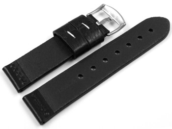 Bracelet de montre haut de gamme - cuir de veau - noir XL 24mm