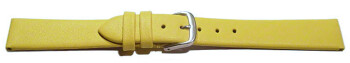 Bracelet montre cuir jaune, 18mm Acier