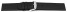 Bracelet de montre - cuir imperméabilisé - sans couture - noir 16mm Acier